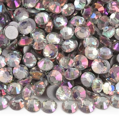 Flatback Kristall Strasssteine, Strasssteine zurüc 1000 Stück SS3–SS34 Glitzer-Strasssteine, nicht Hotfix, Edelsteine, Glas, flache Rückseite, Diamant for Nagelkunst, Nagel-Charms, Kleid(Bluish White von ELDFLRURB