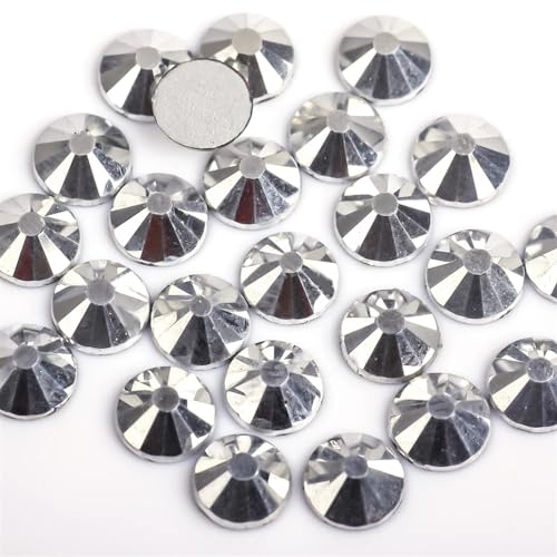 Flatback Kristall Strasssteine, Strasssteine zurüc 144 stücke 3D Nail art Strass Kristall Nicht HotFix Nail art Dekorationen for dekoration(Silver Hematite,SS20) von ELDFLRURB