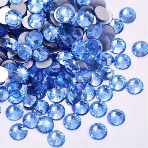 Flatback Kristall Strasssteine, Strasssteine zurüc AB Glitter Strass Glas Nicht Hotfix Strass Flatback Diamant Nail Art Dekorationen for dekoration 1440 stücke(Lt. Sapphire,SS1.4) von ELDFLRURB