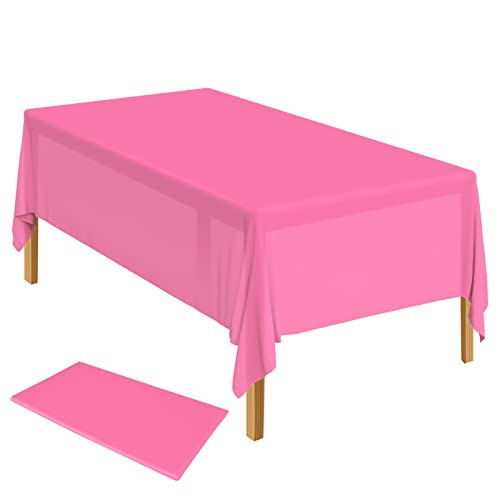 ELECLAND Kunststoff-Tischdecke, 137 x 274 cm, Hot Pink, rechteckige Tischdecke für Innen- und Außenbereich, Babyparty, Hochzeit, Geburtstag, Party-Dekorationen von ELECLAND