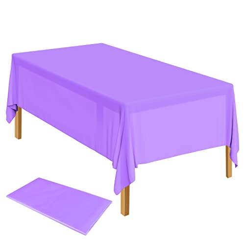 ELECLAND Violette Kunststoff-Tischdecke, 137 x 274 cm, violett, rechteckig, für Innen- und Außenbereich, Babyparty, Hochzeit, Geburtstag, Party-Dekorationen von ELECLAND