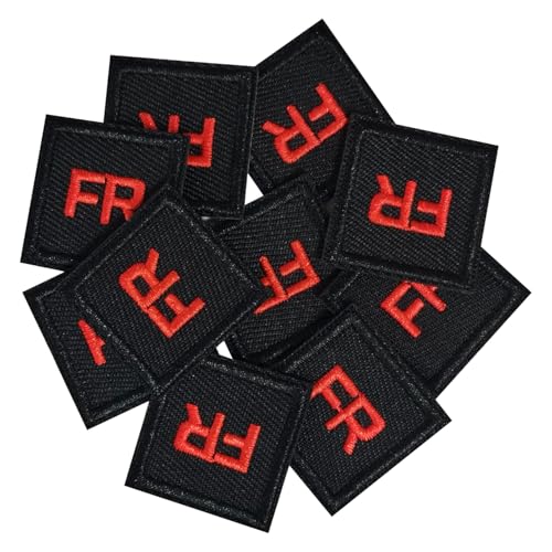 10 Stück HRC2 2112 Ersatz Kleidungsstück Stickerei Patch Set, geeignet zum Aufnähen / Aufbügeln auf Jacken, Jeans, Hüten, Rucksäcken, Socken - Schwarz und Rot von ELEFOCUS