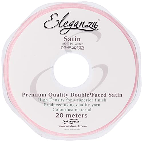 Eleganza 15 mm x 20 m Satinband doppelseitig, helles Pink von Eleganza