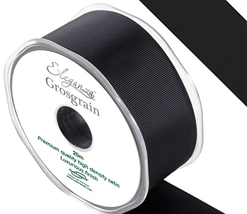 Eleganza Premium Qualität Ripsband, Satin, Schwarz, 11 x 11 x 4 cm von Eleganza