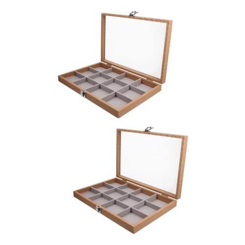 ELEOUTI 2er-box Transparente Schmuckschatulle Klarer Deckel-schmuck-organizer Ohrringablage Schmuck-organizer-fach Damen Ringe Aufbewahrungsbehälter Für Schmuck Messer Vitrine Flanell von ELEOUTI