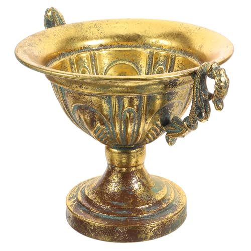 ELEOUTI Vintage Blumentopf Groß Antiker Topf Selbst Gotische Vase Klassische Urne Personalisierte Vase Gegenwärtig Im Freien Dekorativer Behälter Glühend Für Immer Für Blumen Gold Metall von ELEOUTI