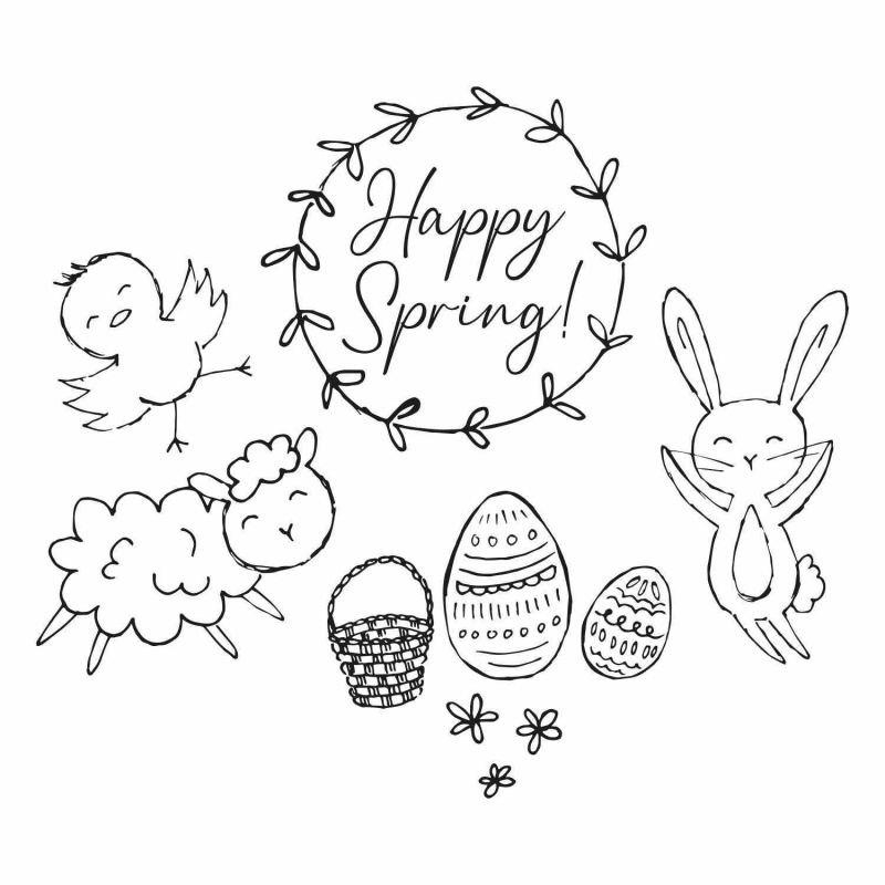 Clear Stamps Set Spring Essentials by Olivia Rose von Sizzix