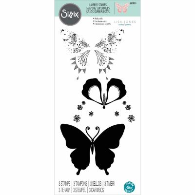 Layered Clear Stamps Decorated Butterfly by Lisa Jones von Sizzix