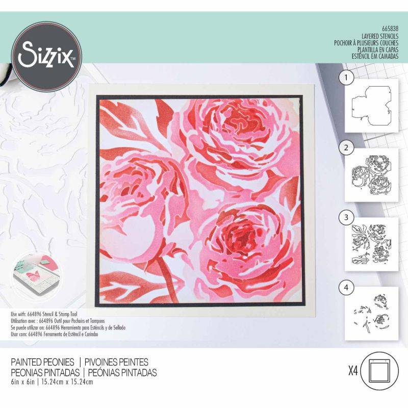 Layered Stencils Layered Peony by Olivia von Sizzix