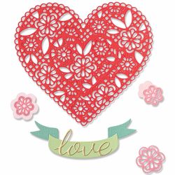 Thinlits Die Set Doily Heart by Jennifer Ogborn von Sizzix