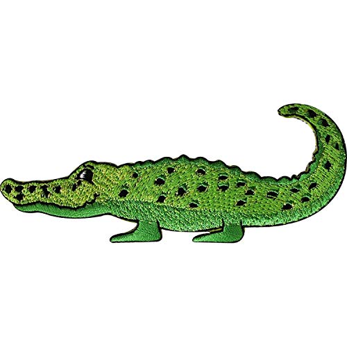 Alligator-Krokodil-Aufnäher, zum Aufbügeln oder Aufnähen, bestickter Abzeichen, Tierapplikation von ELLU