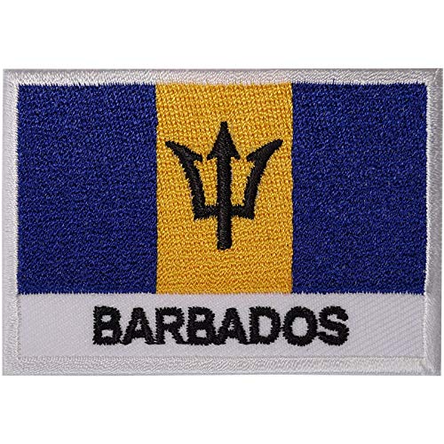 Barbados Flag Patch Eisen Nähen auf Kleidung Jeans Shirt Karibik gestickt Abzeichen von ELLU