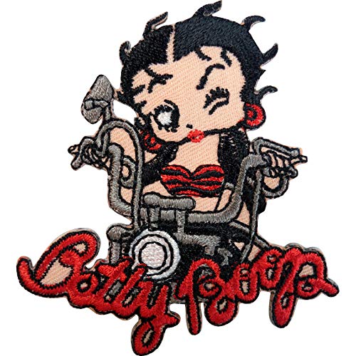 Betty Boop Patch Motorrad Chopper Motorrad Biker Eisen Nähen auf Stickerei Abzeichen von ELLU