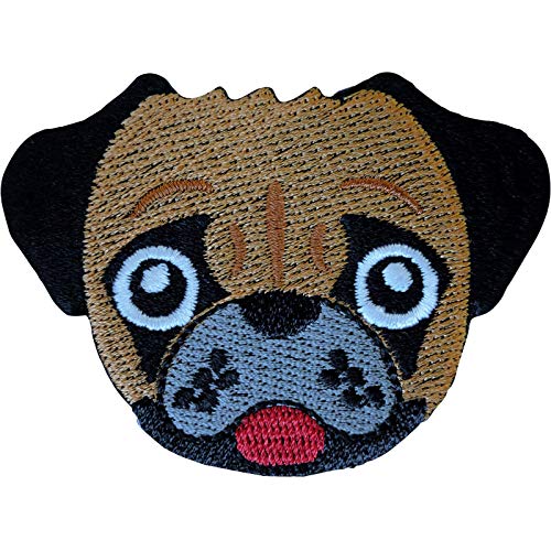 Boxer Bulldog Mops Patch Aufbügeln annähen Hund gestickte Abzeichen Stickerei Applique von ELLU