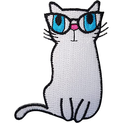 Cat Patch Iron On T-Shirt zum Aufnähen Jeans Jacke Kleid Tasche Tiergesticktes Abzeichen von ELLU
