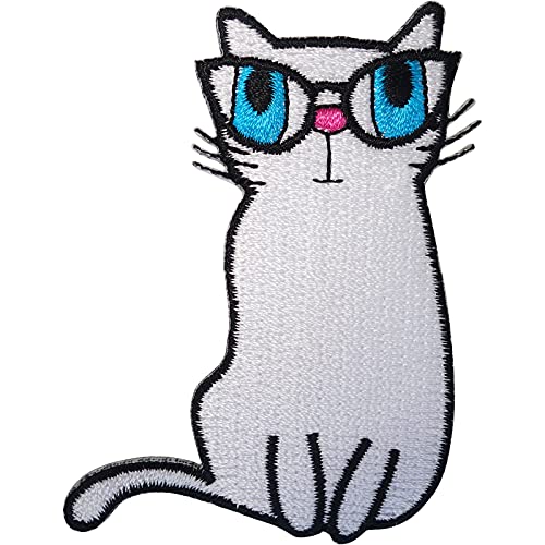 ELLU Cat Patch Iron On T-Shirt zum Aufnähen Jeans Jacke Kleid Tasche Tiergesticktes Abzeichen von ELLU