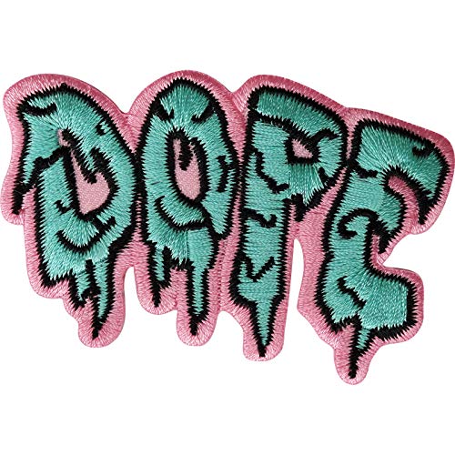 DOPE Patch Eisen annähen Kleidersack Handwerk bestickt Abzeichen Stickerei Applique von ELLU