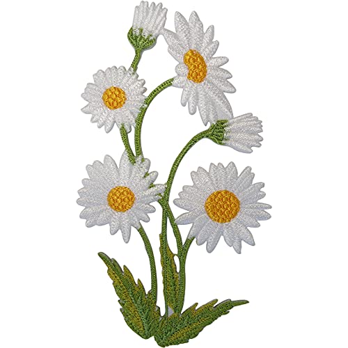 Gänseblümchen Blume Patch Eisen nähen auf Kleidung Jeans T Shirt Kleid Tasche gestickt Abzeichen von ELLU