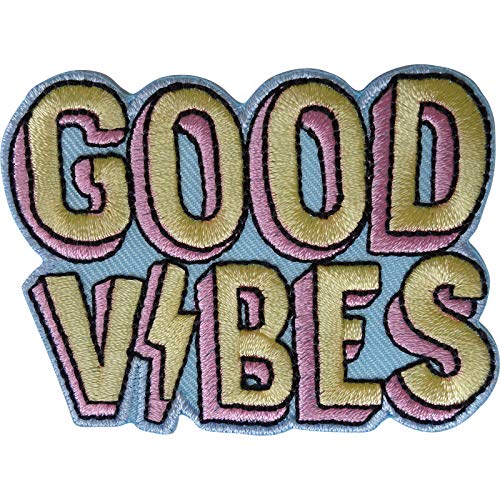 Good Vibes Patch Eisen annähen Kleidung Tasche Bestickt Abzeichen Stickerei Applique von ELLU