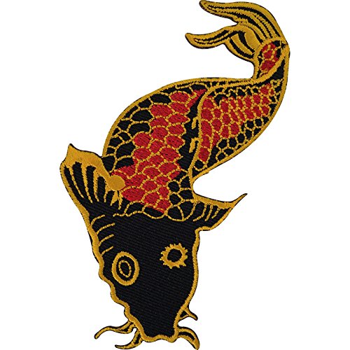 Japanische Koi Karpfen Fisch bestickt Eisen/Nähen auf Patch Motorrad Jacke Badge von ELLU