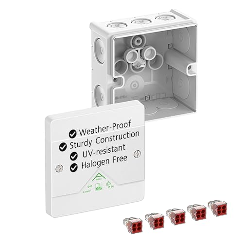 Spelsberg Abox 040-4²/w Professionelle IP66-Abzweigdose mit 5 schraubenlosen 5-adrigen Klemmen, VDE-zertifiziert, interne Befestigungspunkte für Industrie & Außenbereich (weiß) von ELS