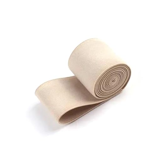 ELSKBRUN 6 Meter 4cm breites elastisches Gurtband, farbiges Nylon-Gummiband, Kleidung, DIY-Nähzubehör, Beige, 40mm von ELSKBRUN