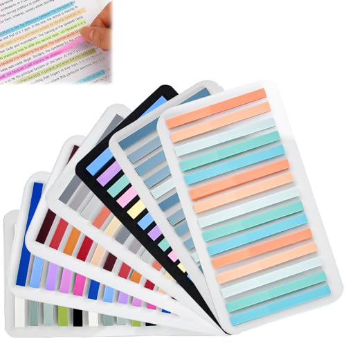 EMAGEREN 2100 Stück Haftnotizen Tabs Lange Haftstreifen zum Text Markieren Transparent Sticky Notes Textmarker Streifen Selbstklebend Haftmarker Index Tabs Kleine Haftnotizen Tabs für Büro Schule von EMAGEREN