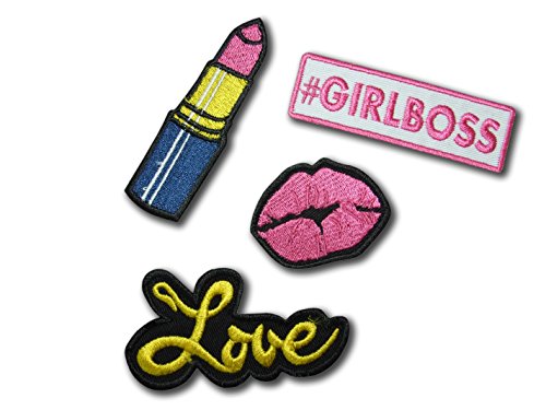 EMBROIDERY KING Girl Power, GIRLBOSS Aufnäher [ 4 Patch Set] von EMBROIDERY KING