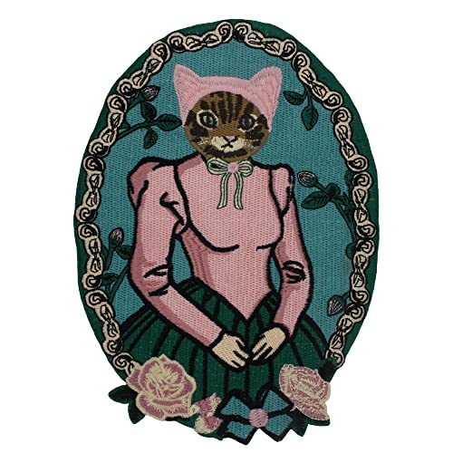 Bestickter Aufnäher zum Aufnähen, niedlicher Tieraufnäher, Kaninchen, Katze, Abzeichen, Blumenmädchen, Engel, Emblem, DIY (F) von EMDOMO