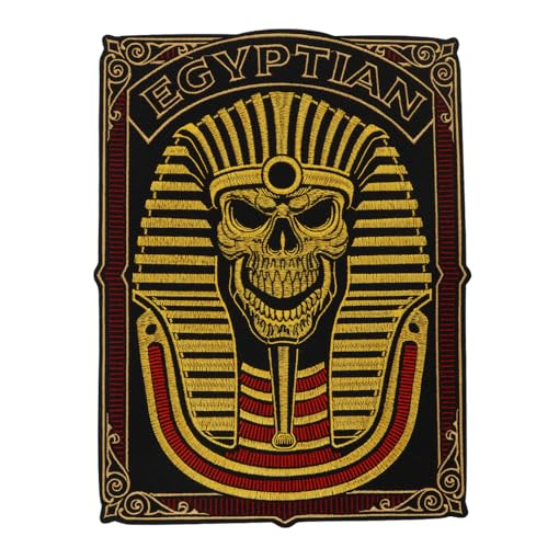 Bestickter ägyptischer Pharao, Gold, zum Aufbügeln, altes Ägypten, Stickerei-Applikation, Emblem, DIY, Jacke, Kleidung, Zubehör von EMDOMO