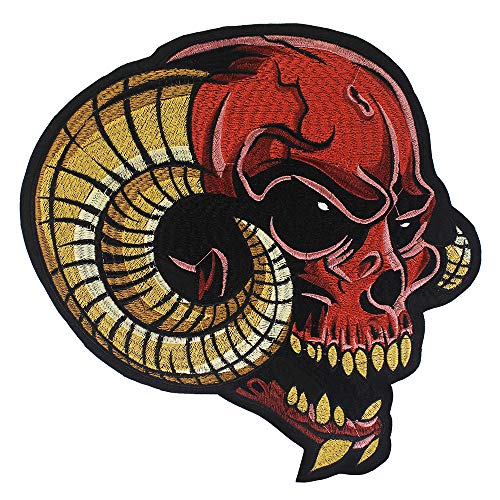 Totenkopf-Stickerei, Punk, Biker, Aufnäher, Aufkleber, Jacke, Rückseite, Zubehör, Abzeichen, 1 Stück von EMDOMO