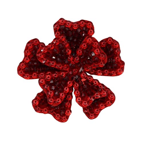 Exquisite rote Herz-Perlen-Schmetterling-Aufnäher, zum Aufnähen auf Perlen, Applikationen, Herz-Kleidungsreparatur-Flicken für Jeans, Hüte, Schuhe, Tasche (C) von EMDOMO