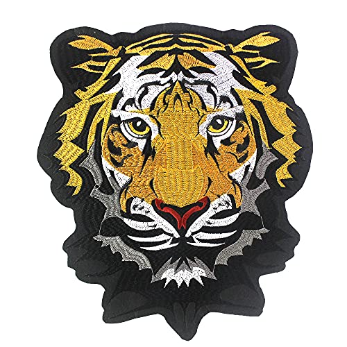 Große Tiger Stickerei Patches Eisen auf Tier Aufkleber für Kleidung Lederjacke Backpatches von EMDOMO