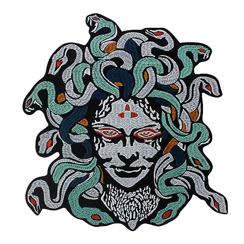 Medusa Patches Beauty Aufnäher zum Aufbügeln, Stickerei-Applikation, Stoffaufnäher für Jacke, Biker, Rucksack von EMDOMO