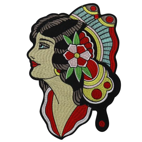 Stickerei Eule Skelett Applikation Schmetterling Beauty Badge Iron on Patch Stickerei Blume Patches DIY für Jacke Jeans Zubehör (B 1 Stück) von EMDOMO