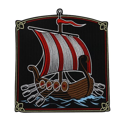 Stickerei Segelboot Schiff Boot Patch Bügelbild Stickerei Applikation Motiv für Jackey Jeans Rucksack Kleidungsstück Dekoration Zubehör von EMDOMO