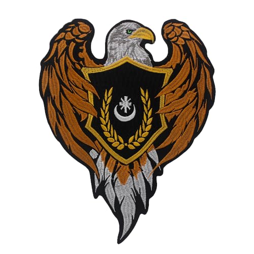 Weißkopfseeadler bestickter Aufnäher zum Aufbügeln, Adler Patch, große Freiheit, Adler, Punk-Abzeichen, Stickerei, Applikation, DIY für Jacke, Jeans von EMDOMO