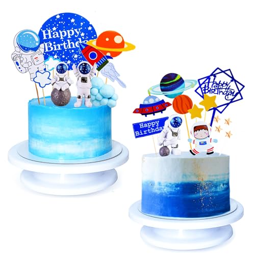 23 Stück Astronaut Kuchen dekorieren, Weltraum Astronaut Cupcake Topper, Astronauten Tortendeko, Rakete Geburtstag Kuchendekoration Kuchendeko, für Kinder Junge Mädchen Babyparty von EMHTHME