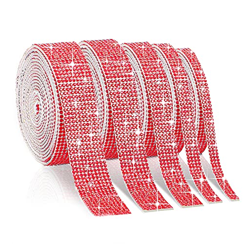 EMHTHME 5 Rollen selbstklebende Kristall Strass Diamant Band, Kristall-Strass-Diamantband, Selbstklebende Kristall Strass Diamant Band DIY Dekoration Aufkleber, für Kunsthandwerk, DIY Dekoration von EMHTHME