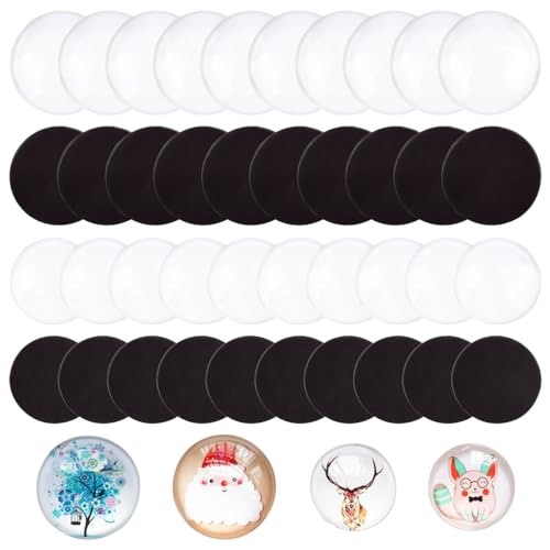 48PCS Magnete für Kühlschrank,Kristallglas Kühlschrankmagnete Glascabochons Glasmagnete kühlschrank Magnete Set Glasnuggets Klar Runde Scheibe Magnete für DIY Whiteboard Kühlschrank Wand Weihnachten von EMNIMQ