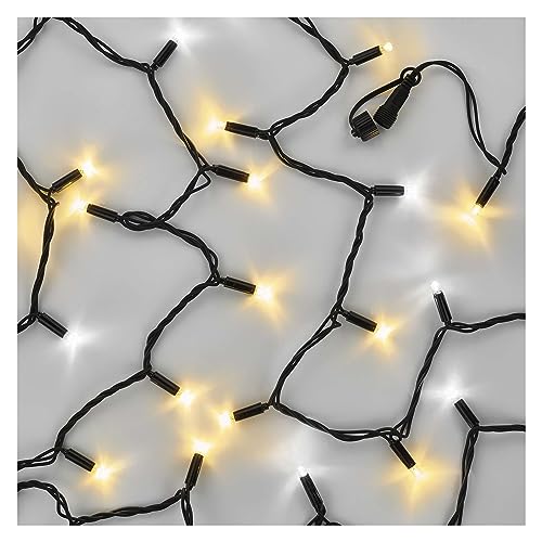 EMOS Connect System 10m Lichterkette Profi, robuste Weihnachtslichterkette 100 LEDs, Erweiterungsteil C (ohne Verbindungskabel und Adapter), IP44 für Innen und Außen, 2farbige Lichteffekte, schwarz von EMOS