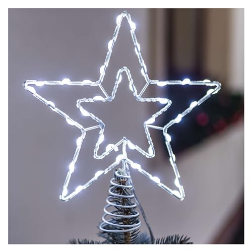 EMOS Connect System 30 LED Weihnachtsbaum-Stern, Zusatzelement für Lichterketten-System Standard/Profi, Erweiterungsteil C (ohne Adapter), IP44 für Innen und Außen, transparent, kaltweiß von EMOS