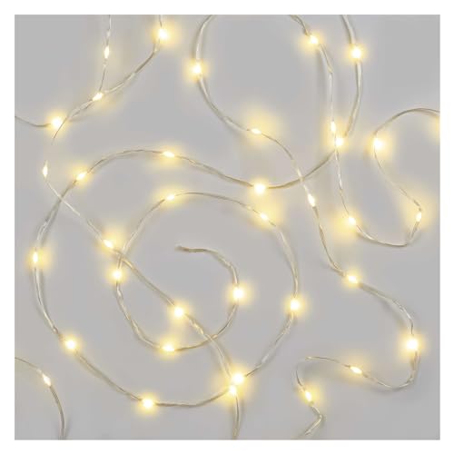 EMOS LED-Lichterkette, 120 LEDs Drop Lichterkette, 12m lange Weihnachtslichterkette + 5m Zuleitung inkl. Netzteil, Timer 6/18h, für Partys, Weihnachten, warmweiß, IP44 für Innen und Außen von EMOS