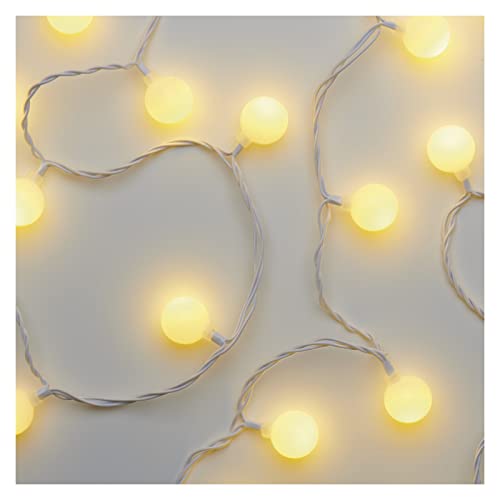 EMOS LED-Lichterkette Cherry warmweiß für Innen und Außen, 4m lange Weihnachtslichterkette mit 40 LEDs in Kugelform 2,5cm, 6h Timer, Netzteil und Transformator, für Partys, Weihnachten, Deko von EMOS