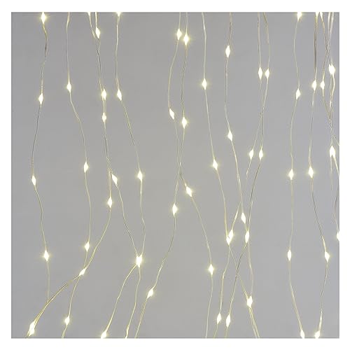 EMOS LED-Lichtervorhang, 180 LEDs Drop Lichterkette, 1,7m lange Weihnachtslichterkette + 3m Zuleitung inkl. Netzteil, 8 Lichtmodi, für Partys, Weihnachten, warmweiß, IP44 für Innen und Außen von EMOS