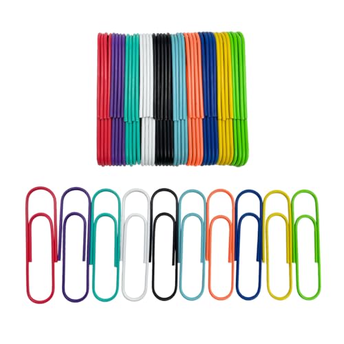 EMOTTOS 100mm Bunt Büroklammern Groß, 40 Stück Büroklammer 10 Farbige Bunt Vinylbeschichtete Grosse Paperclips Metall für DIY Büro Papiere Dokumente Schule Bürobedarf von EMOTTOS