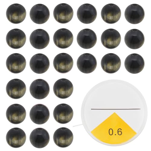 EMSea 100 Stück 8 mm runde natürliche Edelsteine lose Perlen mit 10 m elastischem Faden, Kunstharz, Bastelzubehör für Schmuck, Design, Armband, DIY, Halsketten, Handwerk, 8 mm, Edelstein, Ohne von EMSea