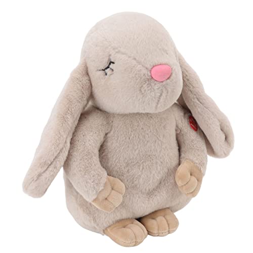 EMUKOEP Bunny Baby Schlaf Schnuller Singen Schnarchen Bewegen Bauch Elektrische Bunny Stofftier für Neugeborene Baby Khaki von EMUKOEP