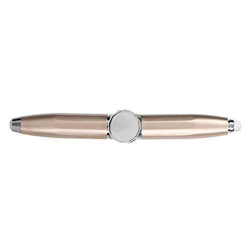 Leuchtender Gyro-Kugelschreiber mit Fingerspitze, Rotierender Finger-Schreibstift mit LED-Licht Zum Stressabbau (Gold) von EMUKOEP