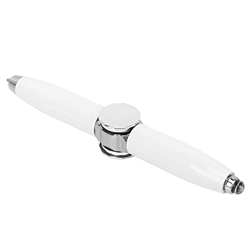 Leuchtender Gyro-Kugelschreiber mit Fingerspitze, Rotierender Finger-Schreibstift mit LED-Licht Zum Stressabbau (Weiß) von EMUKOEP